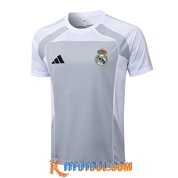 Camiseta Entrenamiento Real Madrid Gris/Blanco 2025/2026
