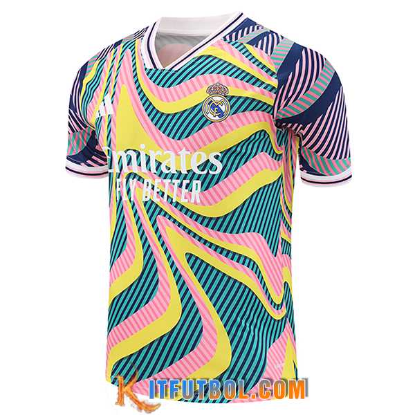 Camiseta Entrenamiento Real Madrid Verde/Rosa/Amarillo 2025/2026