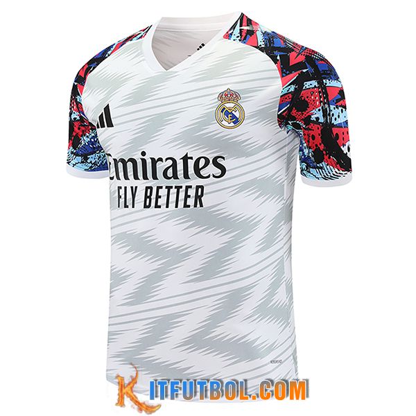 Camiseta Entrenamiento Real Madrid Blanco/Gris 2025/2026