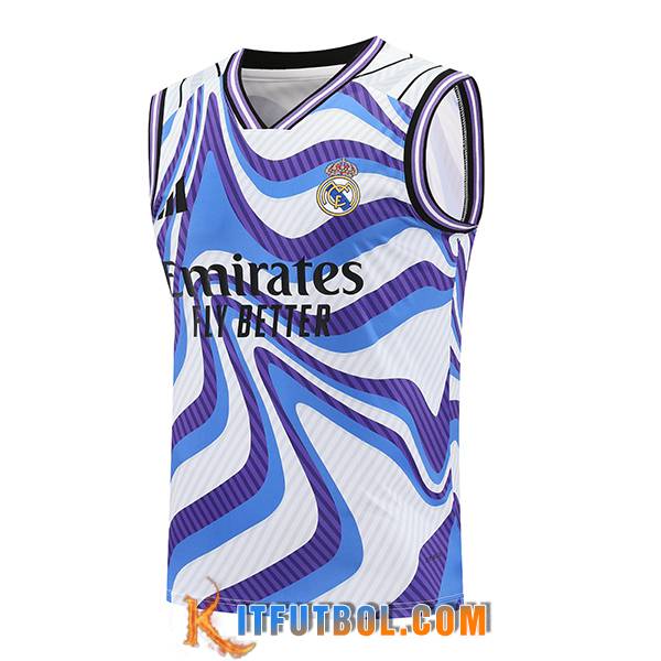 Chalecos De Futbol Real Madrid Blanco/Azul/Violeta 2025/2026