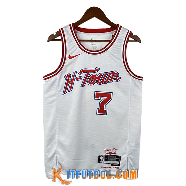 Camisetas NBA Houston Rockets (DURANT #7) 2025/26 Blanco/Rojo -02