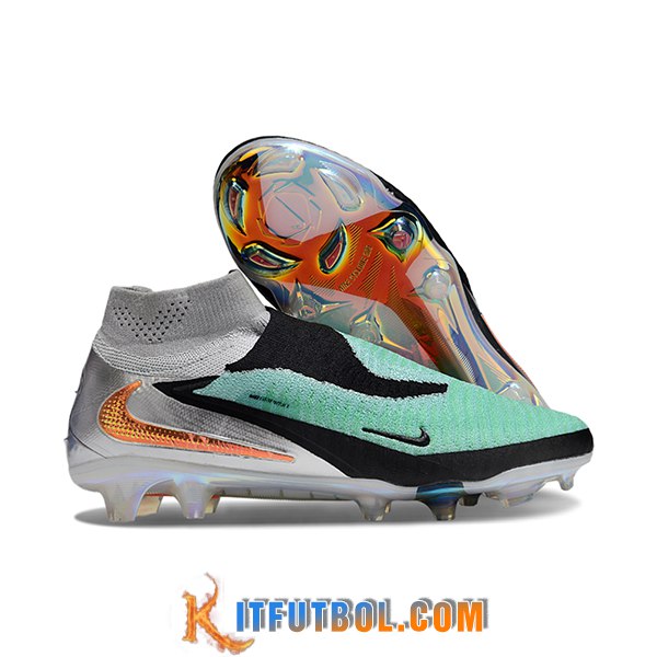 Nike Botas De Fútbol Phantom GX III Elite FG Gris/Negro/Verde/Naranja