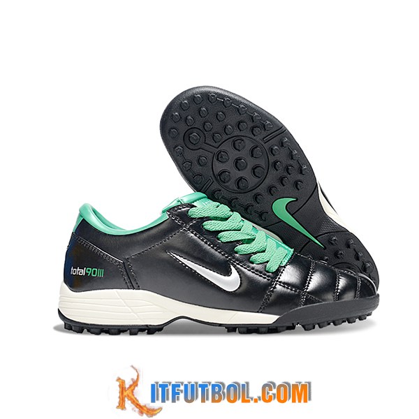 Nike Botas De Fútbol T90 TF Negro/Verde/Gris