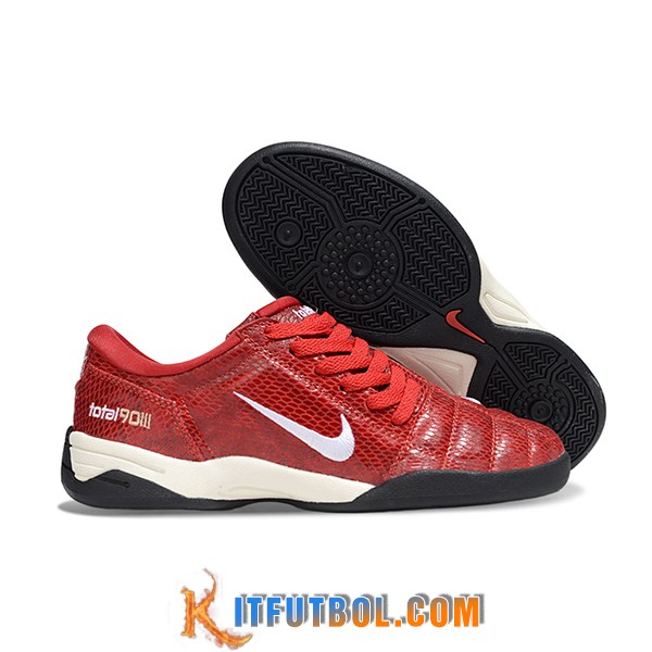 Nike Botas De Fútbol T90 IC Rojo/Blanco -02