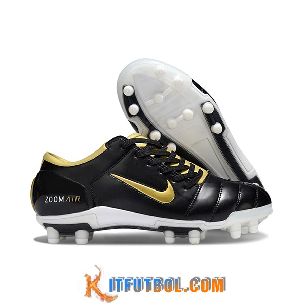 Nike Botas De Fútbol T90 FG Negro/Amarillo -02