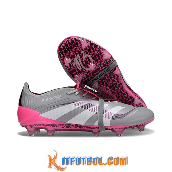 Adidas Botas De Fútbol 25 Predator Elite Tongue FG Gris/Blanco/Rosa