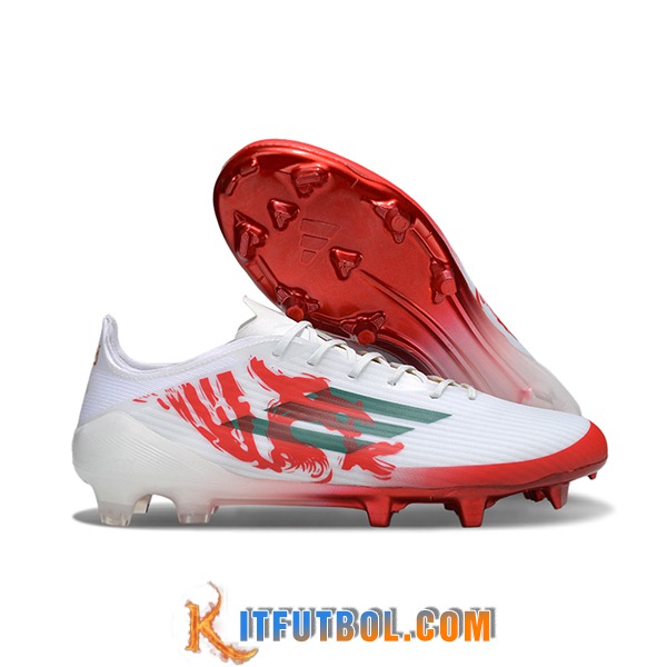 Adidas Botas De Fútbol F50 ELITE FG Blanco/Rojo/Verde