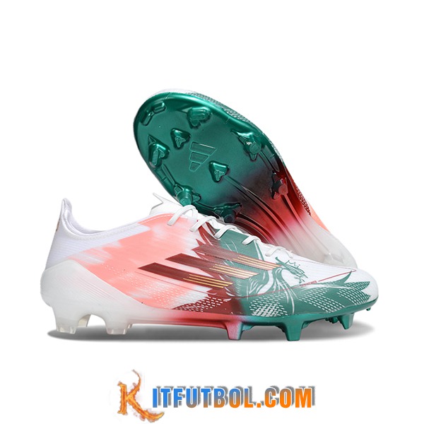 Adidas Botas De Fútbol F50 ELITE FG Blanco/Rojo/Verde/Rosa