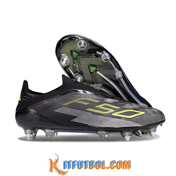Adidas Botas De Fútbol F50 Elite Laceless SG Negro/Verde