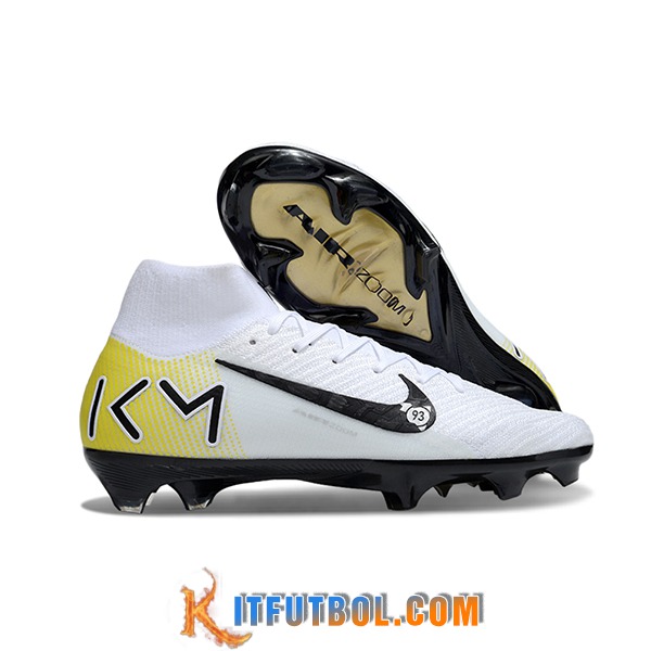 Nike Botas De Fútbol Air Zoom Mercurial Superfly IIX Elite FG Blanco/Negro/Amarillo