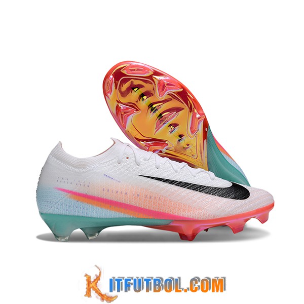Nike Botas De Fútbol AIR Zoom Mercurial Vapor 16 Elite XXV FG Blanco/Rosa/Azul/Negro