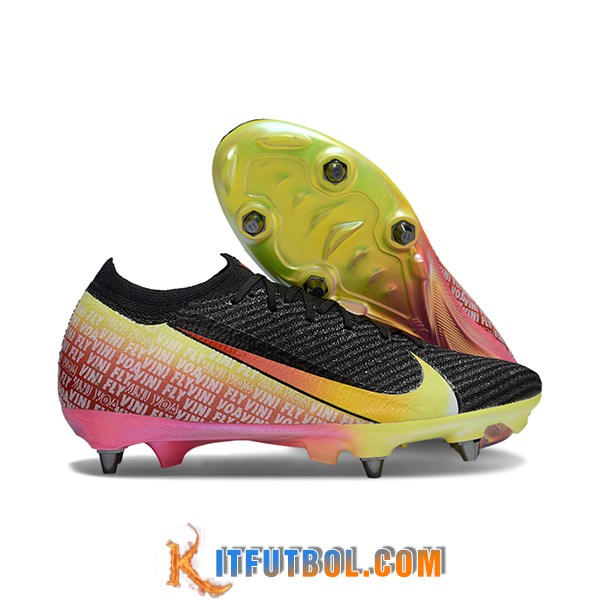 Nike Botas De Fútbol AIR ZOOM MERCURIAL VAPOR XVI ELITE SG-PRO Negro/Amarillo/Rosa