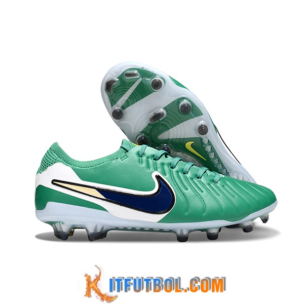 Nike Botas De Fútbol Tiempo Legend X Elite FG Verde/Azul/Blanco