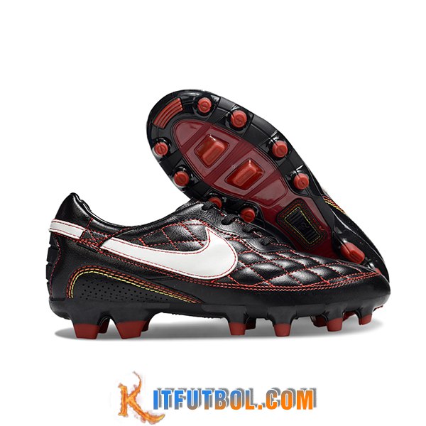 Nike Botas De Fútbol Tiempo Legend R10 Elite FG Negro/Rojo/Blanco