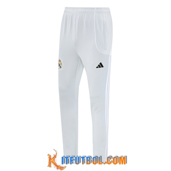 Pantalon Entrenamiento Real Madrid Gris/Blanco 2025/2026 -02