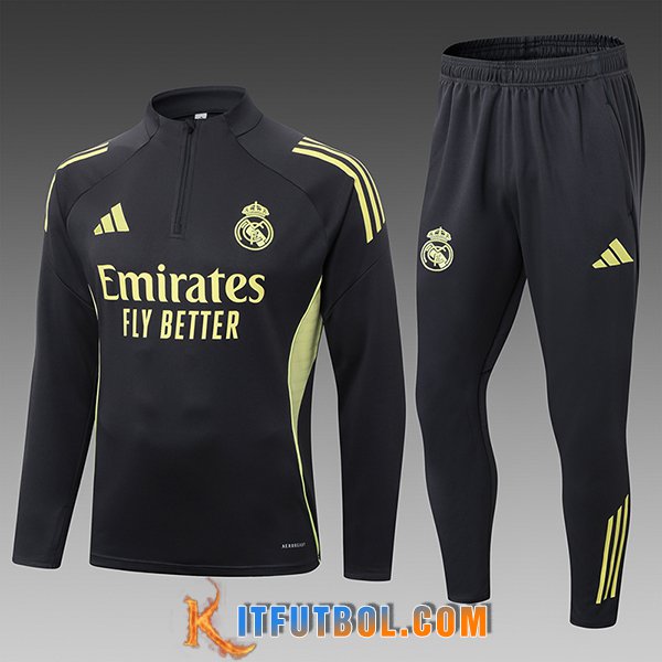Chandal Equipos De Futbol Real Madrid Ninos Gris/Amarillo 2025/2026 -02