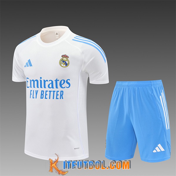 Camiseta Entrenamiento Real Madrid Ninos Blanco/Azul 2025/2026 -02