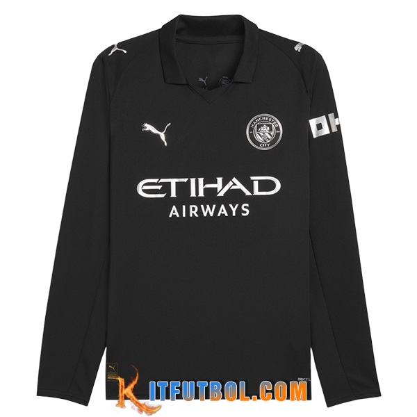 Nueva Camisetas De Futbol Manchester City Segunda Manga Largas 2025/2026