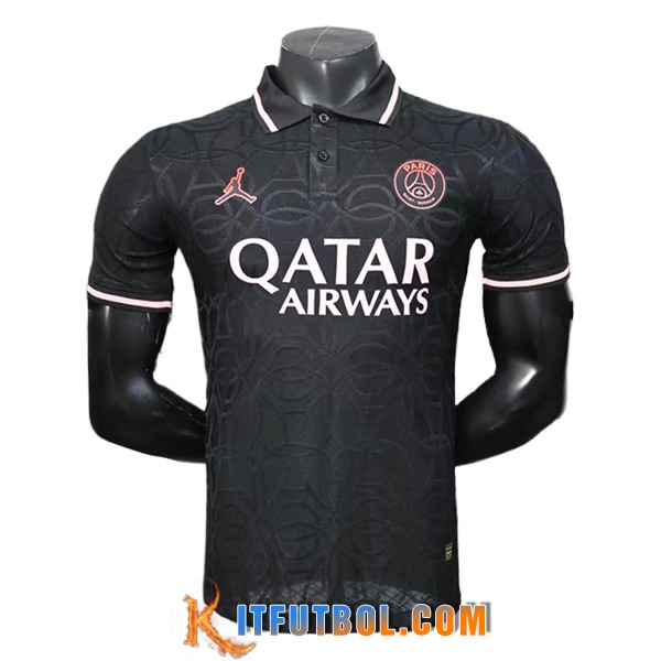 Camiseta Polo PSG Negro/Rosa 2025/2026