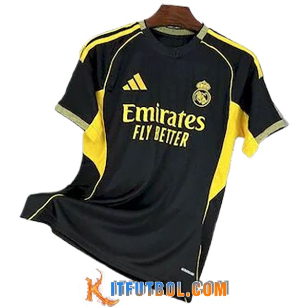 Camiseta Entrenamiento Real Madrid Negro/Amarillo 2025/2026