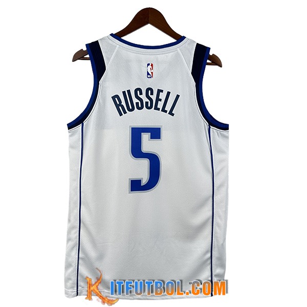 Camisetas NBA Dallas Mavericks (RUSSELL #5) 2025/26 Blanco/Azul/Negro