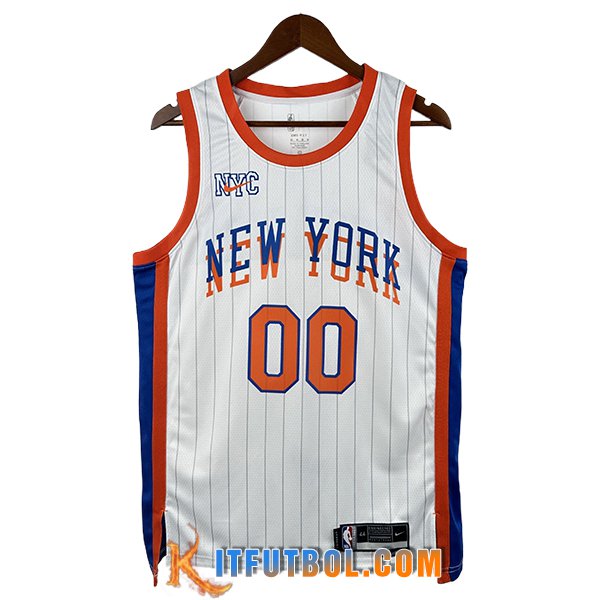 Camisetas NBA New York Knicks (CLARKSON #00) 2025/26 Blanco/Naranja/Azul