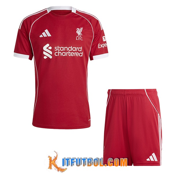 Camisetas Futbol FC Liverpool Primera + Cortos 2025/2026