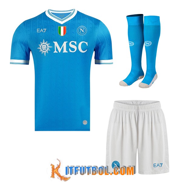 Camisetas Futbol SSC Napoli Primera (Cortos + Calcetines) 2025/2026