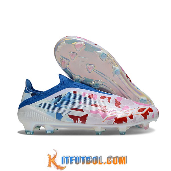Adidas Botas De Fútbol F50 Elite Laceless FG Blanco/Azul/Rosa