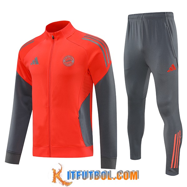 Chandal Equipos De Futbol Chaquetas Bayern Munich Naranja/Gris 2025/2026
