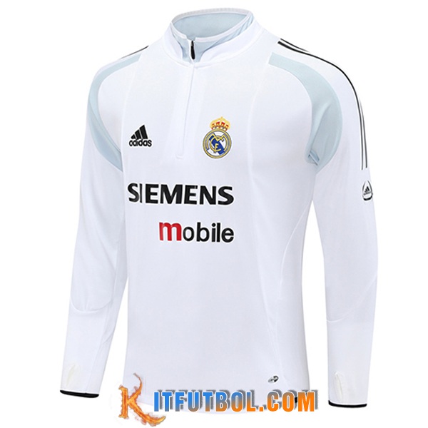 Sudadera De Entrenamiento Real Madrid Blanco/Negro/Gris 2025/2026
