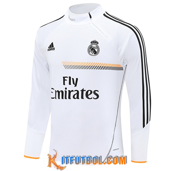 Sudadera De Entrenamiento Real Madrid Blanco/Negro/Naranja 2025/2026
