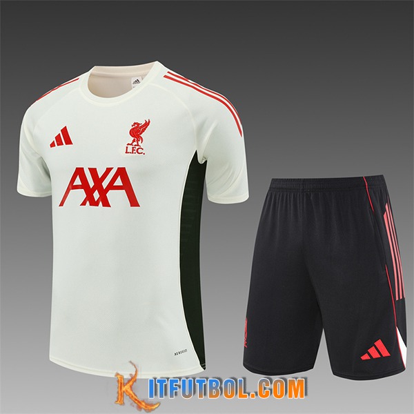 Camiseta Entrenamiento FC Liverpool Ninos Beige/Negro/Rojo 2025/2026