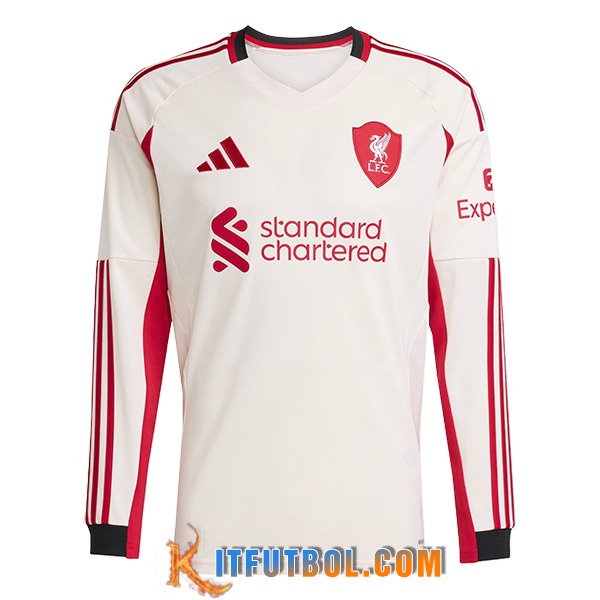 Nueva Camisetas De Futbol FC Liverpool Segunda Manga Largas 2025/2026