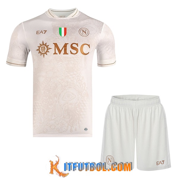 Nueva Camisetas De Futbol SSC Napoli Ninos Segunda 2025/2026