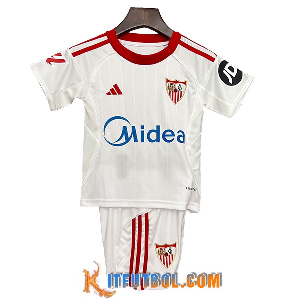 Nueva Camisetas De Futbol Sevilla FC Ninos Primera 2025/2026