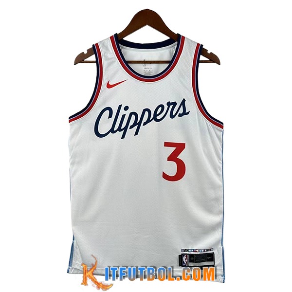 Camisetas De Futbol Los Angeles Clippers (PAUL #3) 2025/26 Blanco/Rojo