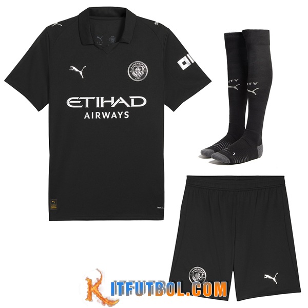 Camisetas Futbol Manchester City Segunda (Cortos + Calcetines) 2025/2026