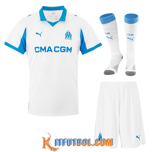 Camisetas Futbol Marsella OM Primera (Cortos + Calcetines) 2025/2026