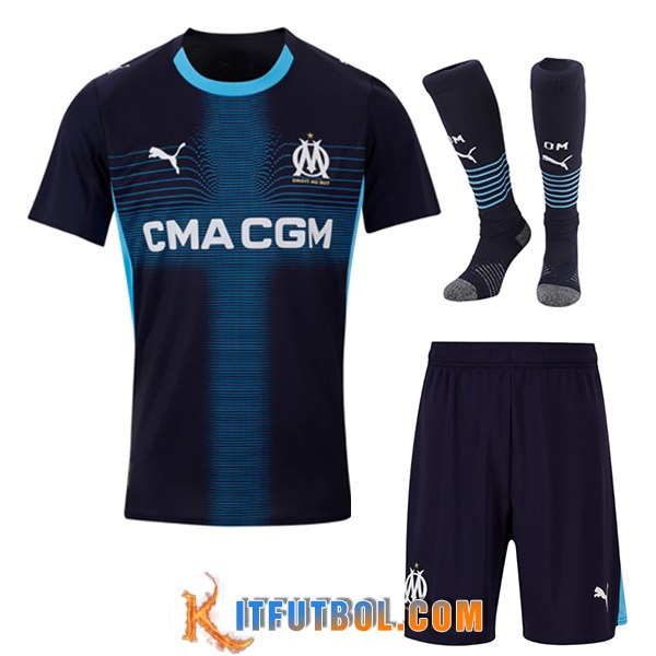 Camisetas Futbol Marsella OM Segunda (Cortos + Calcetines) 2025/2026