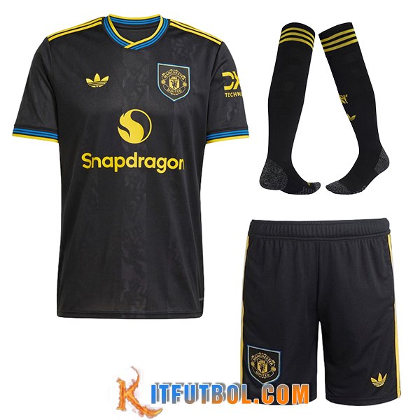 Camisetas Futbol Manchester United Tercera (Cortos + Calcetines) 2025/2026