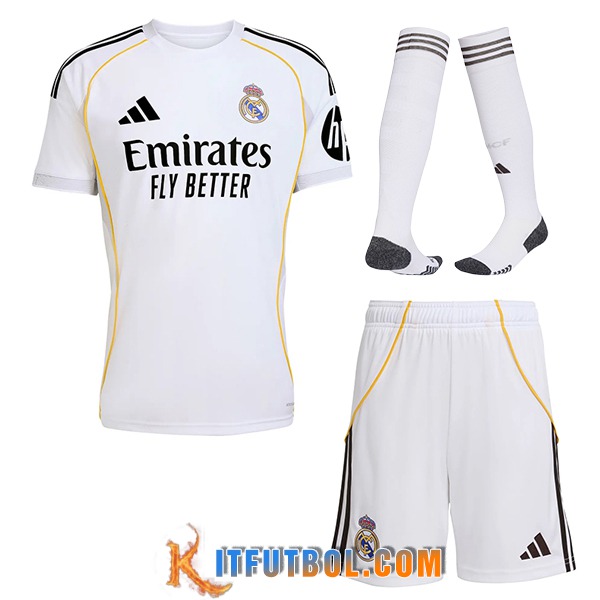 Camisetas Futbol Real Madrid Primera (Cortos + Calcetines) 2025/2026