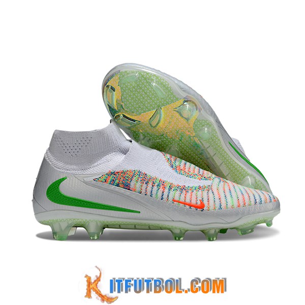 Nike Botas De Fútbol Phantom GX III Elite FG Gris/Verde/Naranja