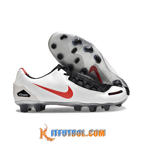Nike Botas De Fútbol TOTAL 90 LASER FG Blanco/Rojo