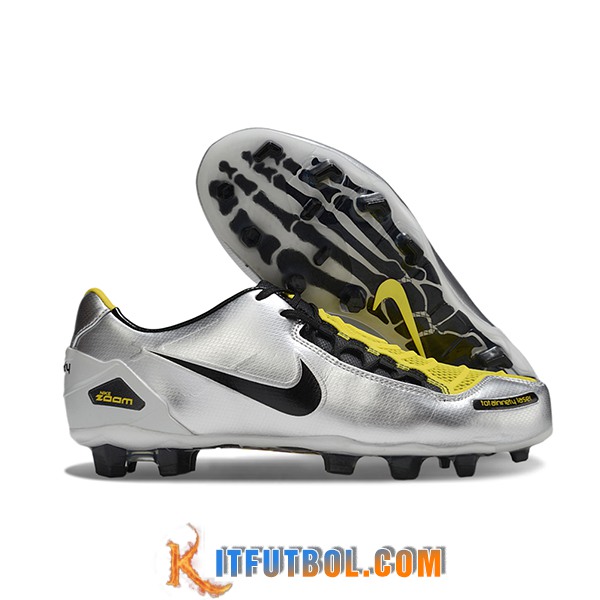 Nike Botas De Fútbol TOTAL 90 LASER FG Gris/Negro/Amarillo