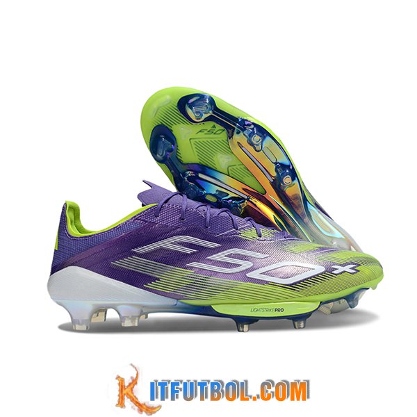 Adidas Botas De Fútbol F50+.1 FG Violeta/Verde -03