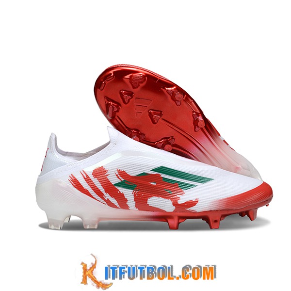 Adidas Botas De Fútbol F50 Elite Laceless FG Blanco/Rojo/Verde