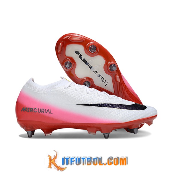 Nike Botas De Fútbol AIR ZOOM MERCURIAL VAPOR XVI ELITE SG-PRO Blanco/Rojo/Rosa/Negro