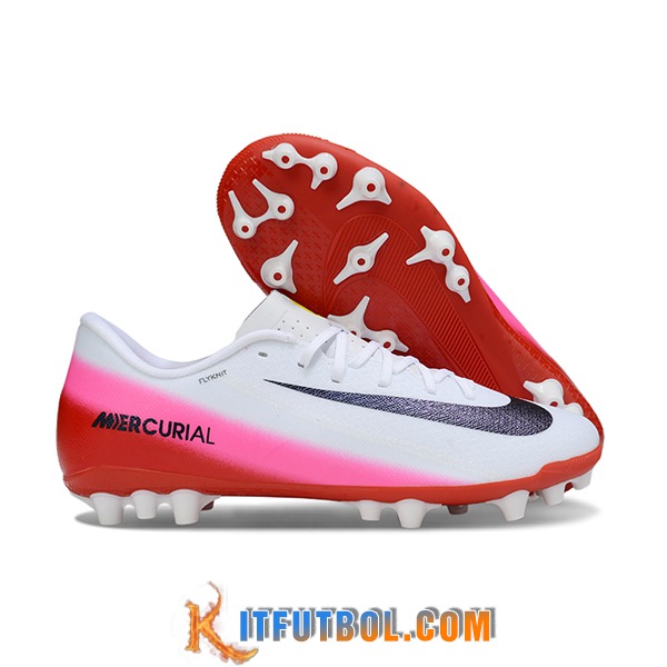 Nike Botas De Fútbol AIR ZOOM MERCURIAL VAPOR XVI ACADEMY X MBAPPE AG Blanco/Rojo/Rosa/Negro