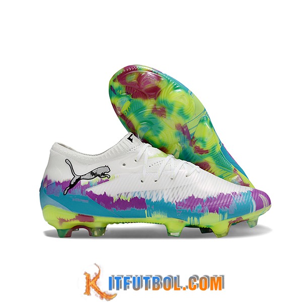 PUMA Botas De Fútbol FUTURE 8 ULTIMATE FG/AG Blanco/Violeta/Azul/Verde